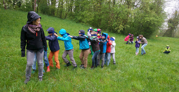 Un groupe d'enfants lors d'une animation nature