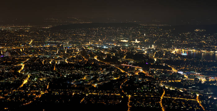 Pollution lumineuse à Zurich