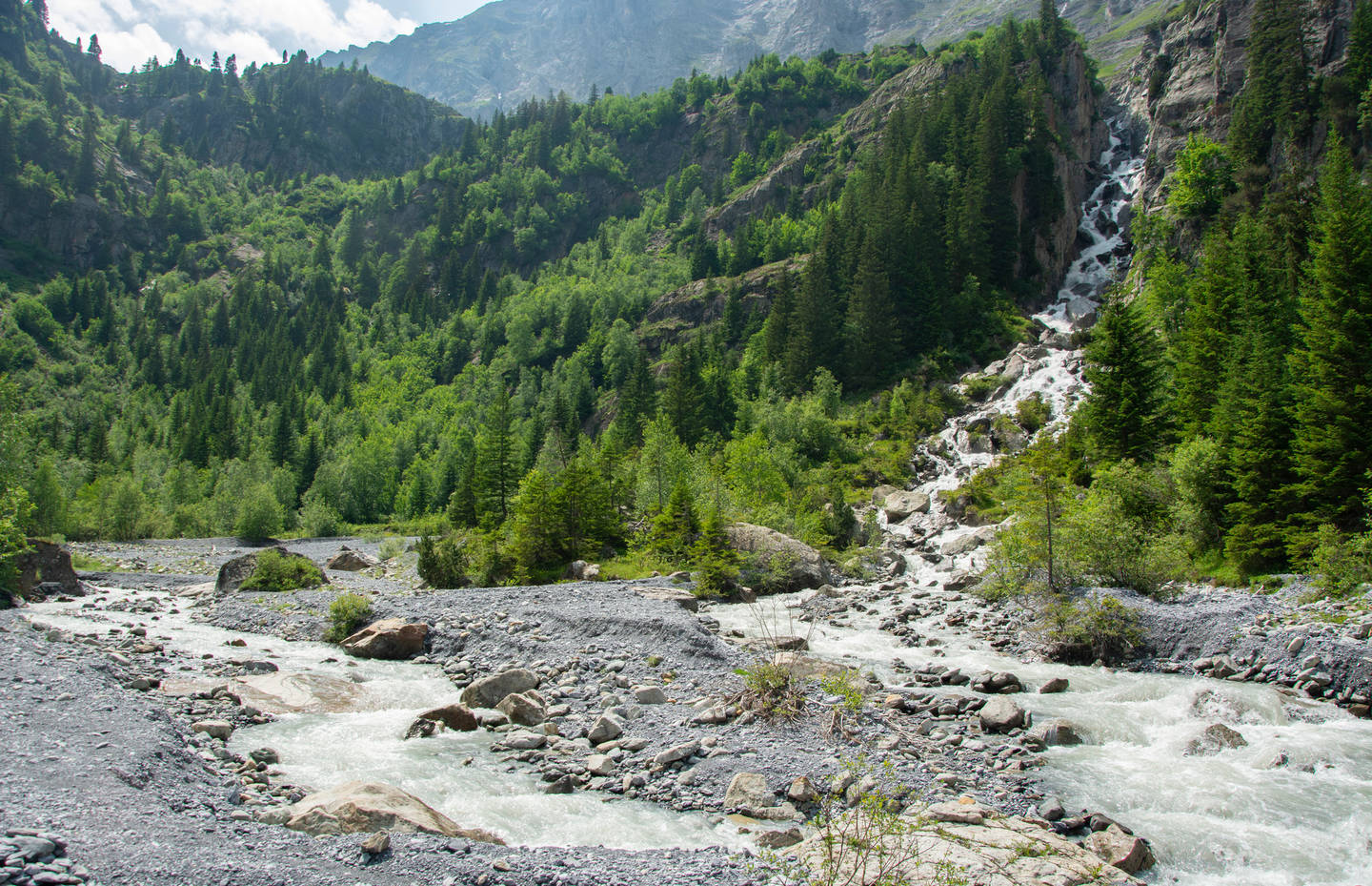 Alpine Gebirgslandschaften im Pro Natura Naturschutzgebiet Hinteres Lauterbrunnental
